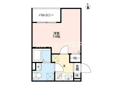 ブルーグレイス 大正(1K/1階)の間取り写真