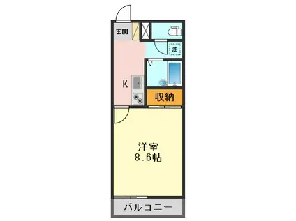 レオネクストゆーとぴあ(1K/1階)の間取り写真