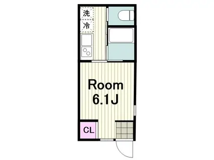 モアナルアテラス(1K/1階)の間取り写真