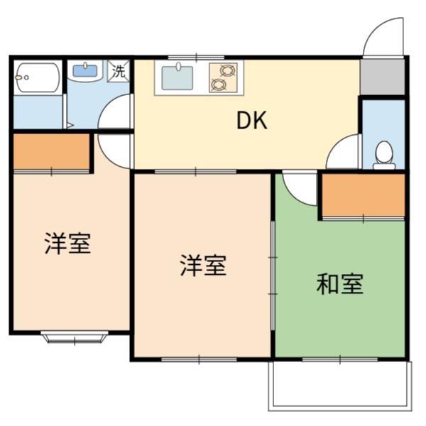 ストリート222(3DK/1階)の間取り写真