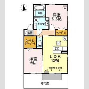 パインフラット(2LDK/1階)の間取り写真