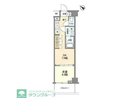 ニューミラ明大前(1DK/5階)の間取り写真