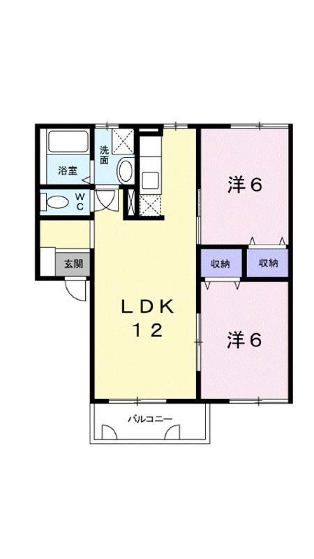クレストール森松II(2LDK/2階)の間取り写真