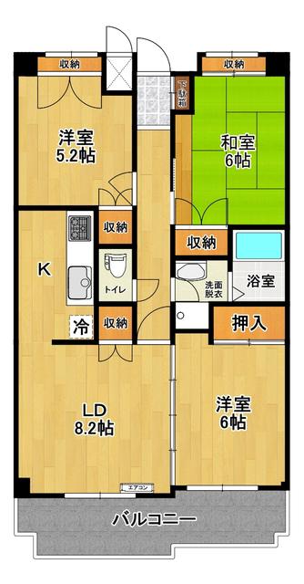 アネックス郡山(3LDK/1階)の間取り写真