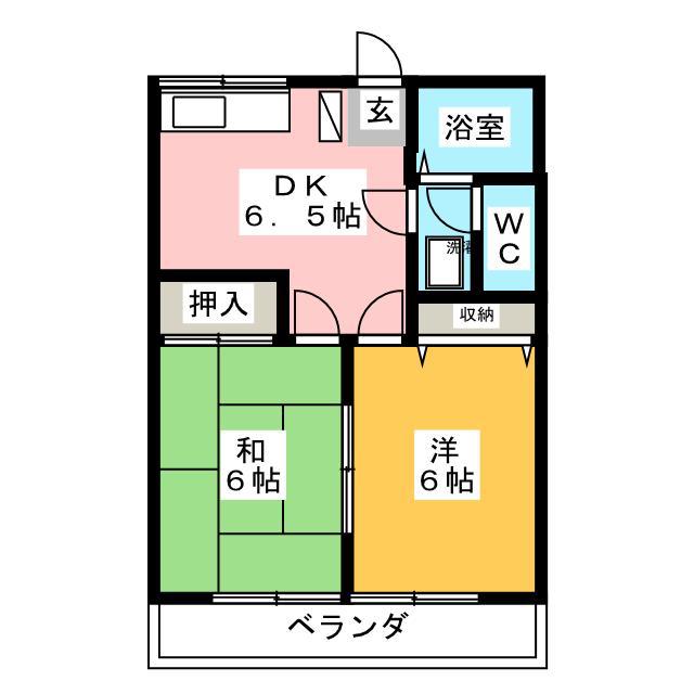 エレガンスセキグチ第5(2DK/1階)の間取り写真