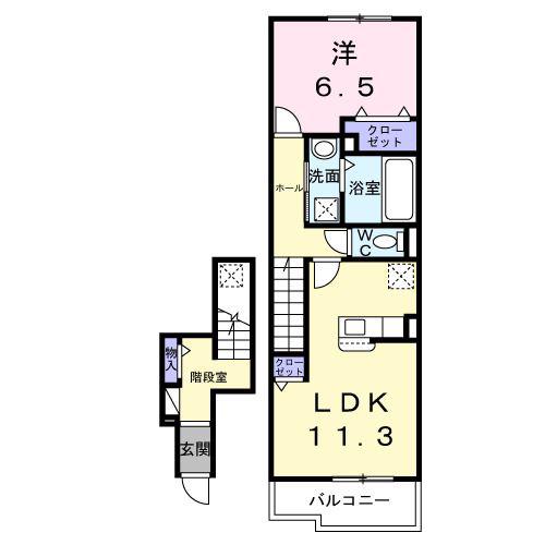 エレガンス メゾン II(1LDK/2階)の間取り写真