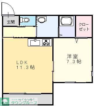 メゾンカワシロ(1LDK/1階)の間取り写真