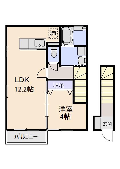 ブリーズ・アエル(1LDK/2階)の間取り写真