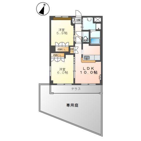 メゾン・エトワールII(2LDK/1階)の間取り写真