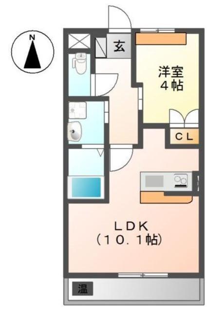 サンライズ戸田(1LDK/1階)の間取り写真