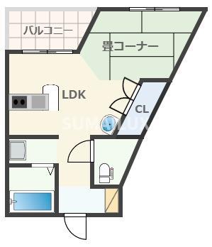 エクセレントクォーター(ワンルーム/3階)の間取り写真