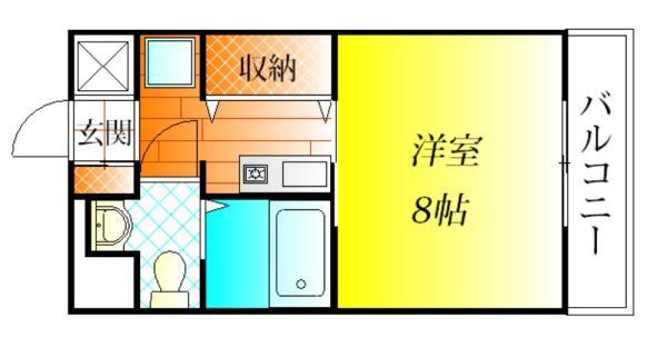 エスポワールなつめ(1K/1階)の間取り写真