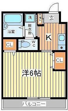 ドミール清澄(1K/4階)の間取り写真