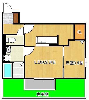 D-ROOM東浜町(1LDK/1階)の間取り写真