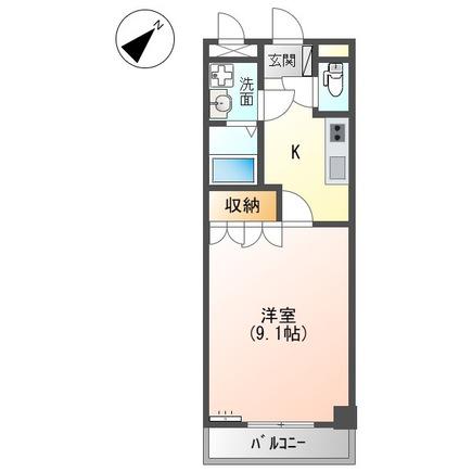 エレガントライフ(1K/2階)の間取り写真