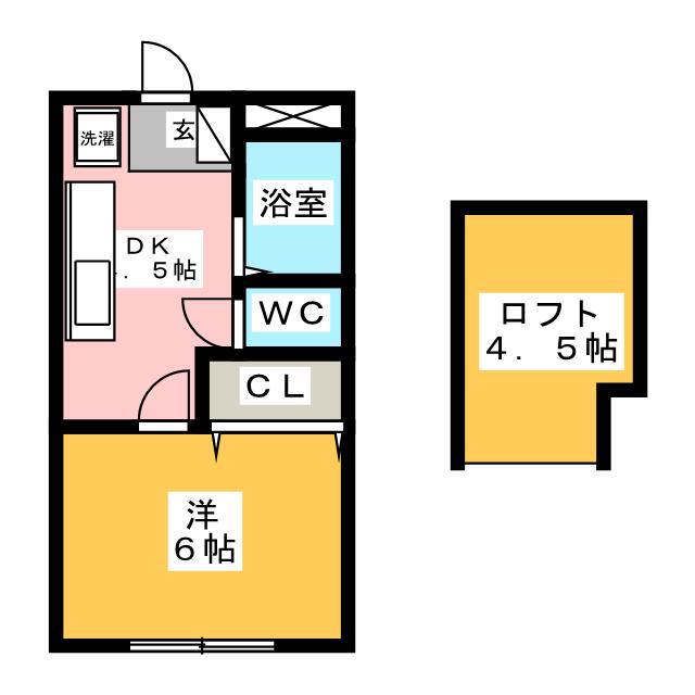 リバーヴィレッジ(1K/1階)の間取り写真