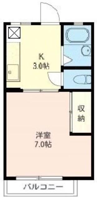 ゆたかハイツ(1K/2階)の間取り写真