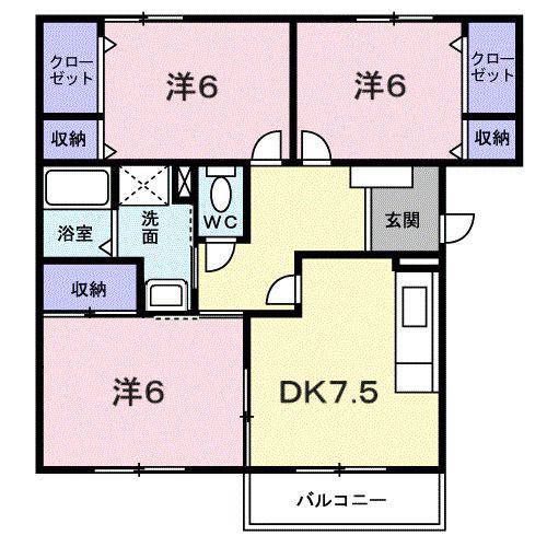 エミネンスI(3DK/3階)の間取り写真