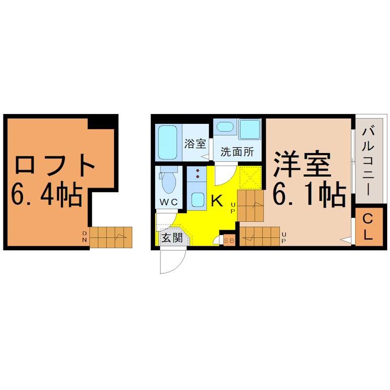 パールヒルズ千種(1K/2階)の間取り写真