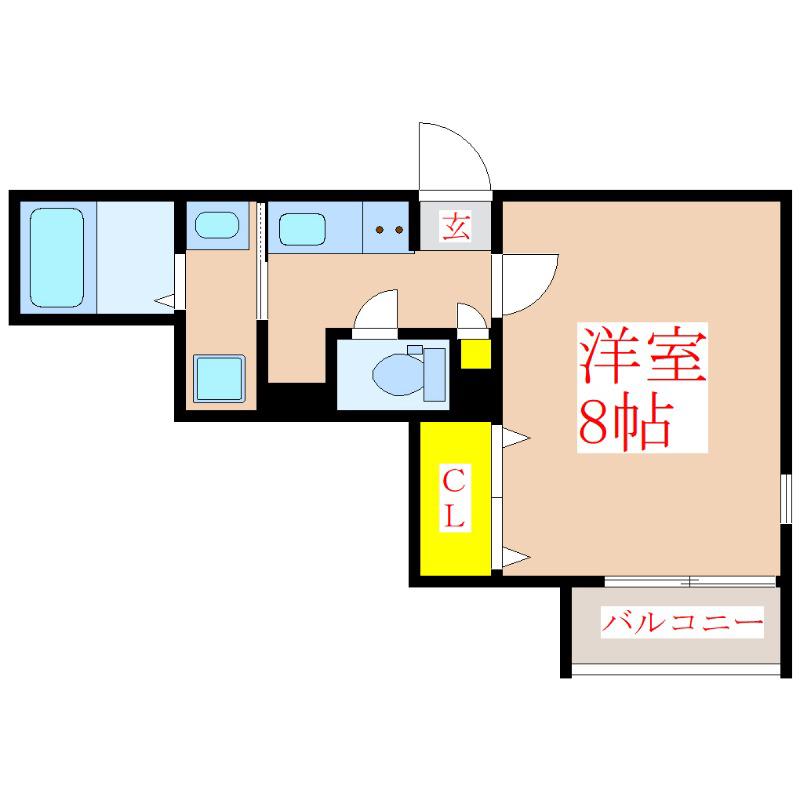 ルノン西田(1K/5階)の間取り写真