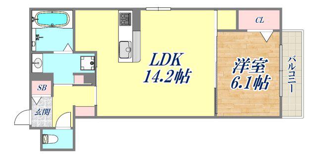 アルカンシエル(1LDK/1階)の間取り写真