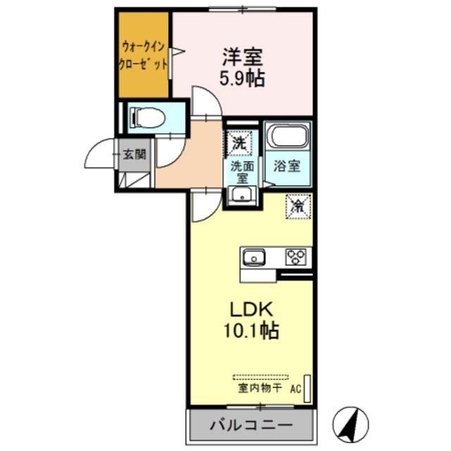 エクシー大宮(1LDK/3階)の間取り写真