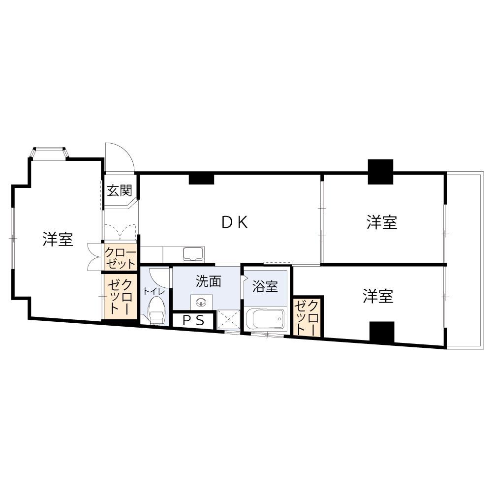 メゾンゆうこう(2LDK/6階)の間取り写真