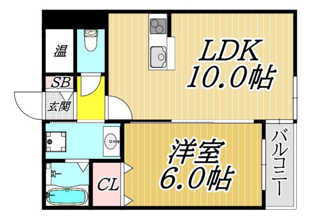 エーデル阪部十番館(1LDK/3階)の間取り写真