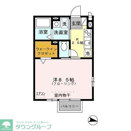 ダンヒル壱番舘(1K/1階)の間取り写真