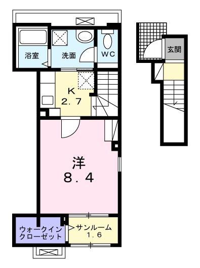 ラヴィ・コンフォール(1K/2階)の間取り写真