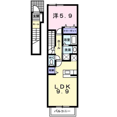 オリンピック(1LDK/2階)の間取り写真