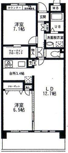フォレスト沖(2LDK/1階)の間取り写真