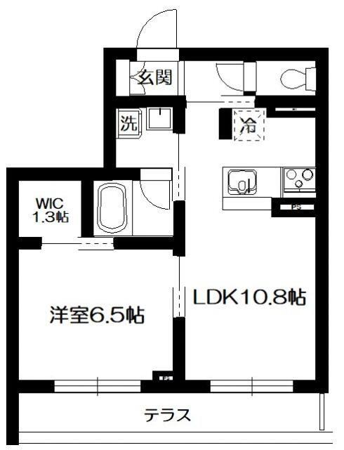 ヴィラデルソル(1LDK/1階)の間取り写真
