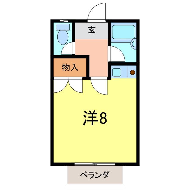 T-コーポ(ワンルーム/2階)の間取り写真