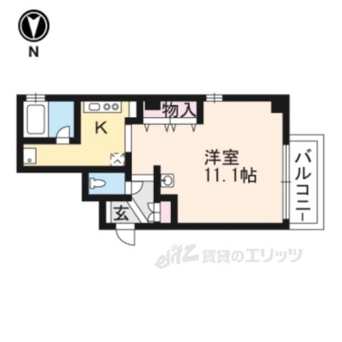 クチュール堀川(1K/6階)の間取り写真