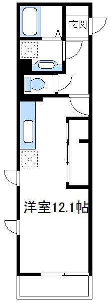 ベルチェドマーニ(ワンルーム/2階)の間取り写真