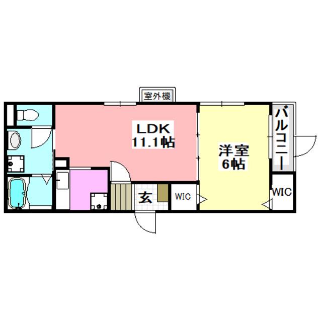 サザンクロス サウス(1LDK/2階)の間取り写真