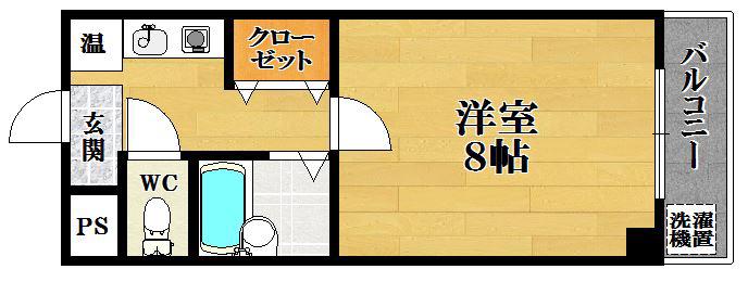 ヒサティー松原(1K/3階)の間取り写真