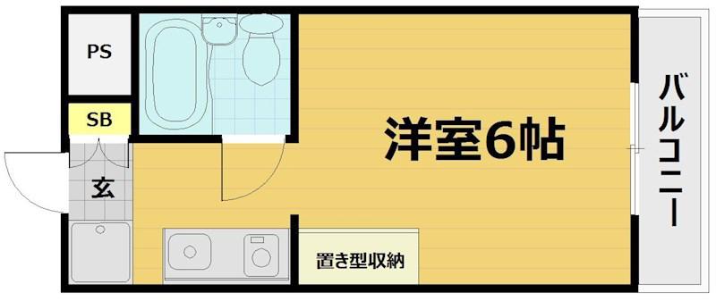 ボーン宇治II号館(1K/3階)の間取り写真