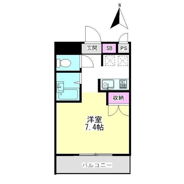 グランメール町田(ワンルーム/2階)の間取り写真