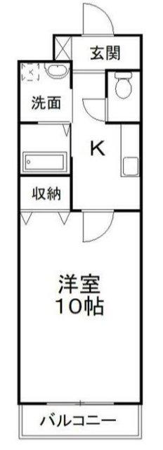 フォレストリバー(1K/3階)の間取り写真