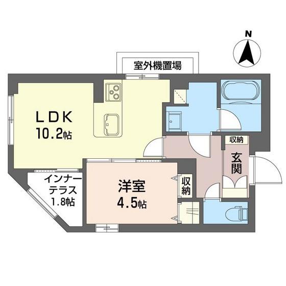 ベルフォーレII(1LDK/4階)の間取り写真