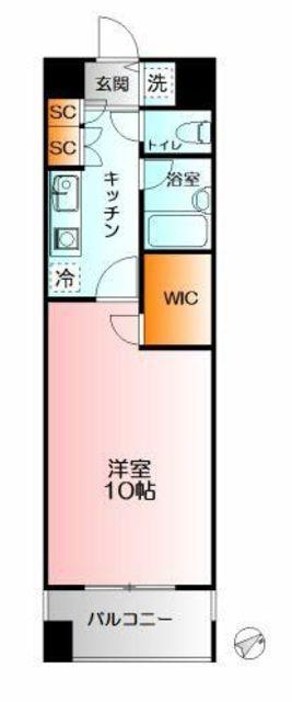 イーリス希望ヶ丘(1K/5階)の間取り写真
