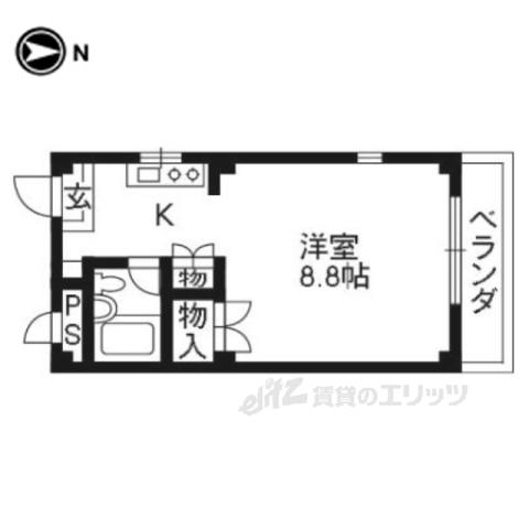パール新大宮B棟(1K/3階)の間取り写真