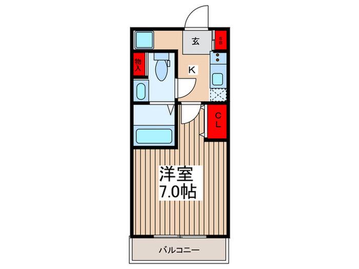 ハルステ-ジ浦和(1K/2階)の間取り写真