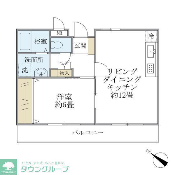 コーポアツミ(1LDK/1階)の間取り写真