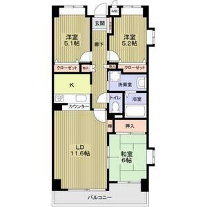 NR花小金井(3LDK/3階)の間取り写真