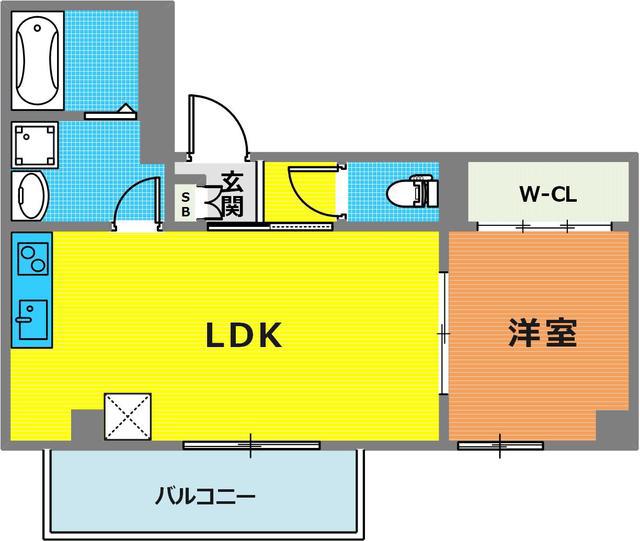 サンシエ神戸元町(1LDK/3階)の間取り写真