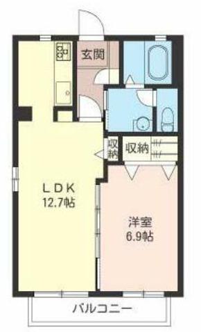 ISMI(1LDK/2階)の間取り写真