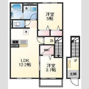 ハイムメゾン白鳥台(2LDK/2階)の間取り写真